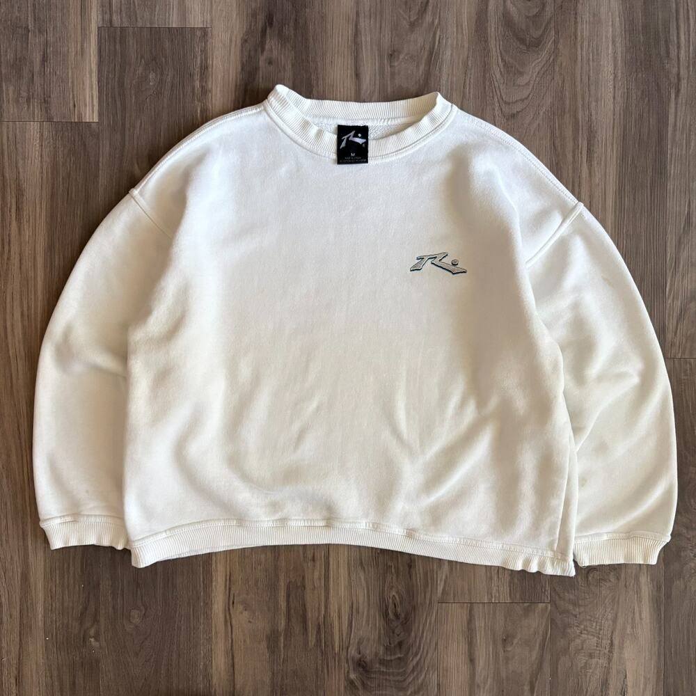Vintage Rusty Sweatshirt Men's Size M Surf 1990s White Boxy